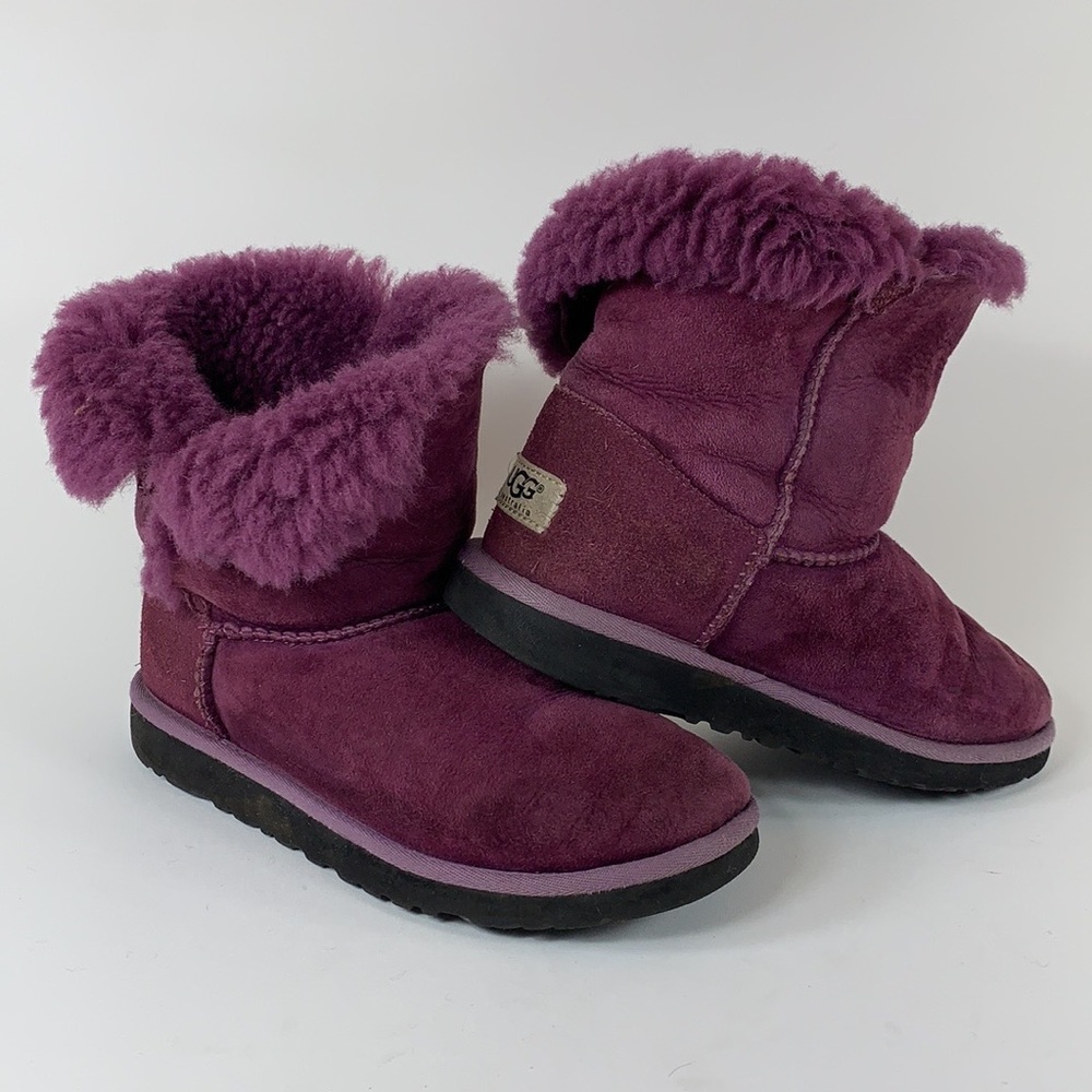 UGG Australia Bailey Button Short Boots, Purple, Size: Youth 4